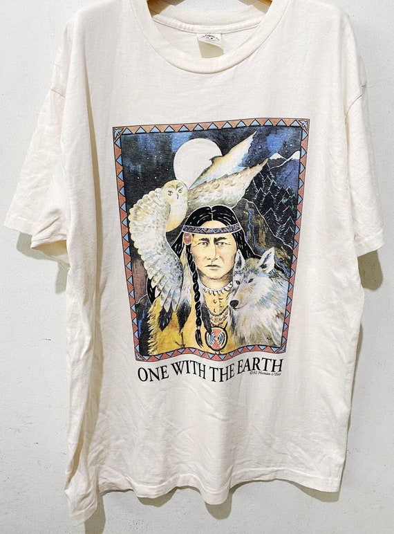 Vintage Human-i-tees Size XL 90s One With the Earth Tee, Vintage 