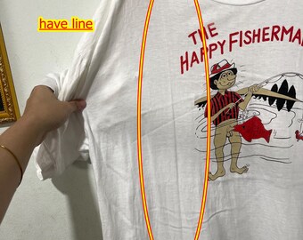 VINTAGE 90s FISHBONE PUSHEAD ALLOVER PRINT T-SHIRT FUNK ROCK