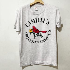 Vintage 90er Jahre T-Shirt, Nordkardinal Shirt Größe M, Vintage Cardinalis Vogel Shirt, Vintage Tier Shirt