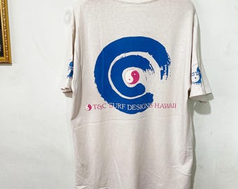 Vintage jaren 80 T-shirt Surf Designs Hawaii, maat L