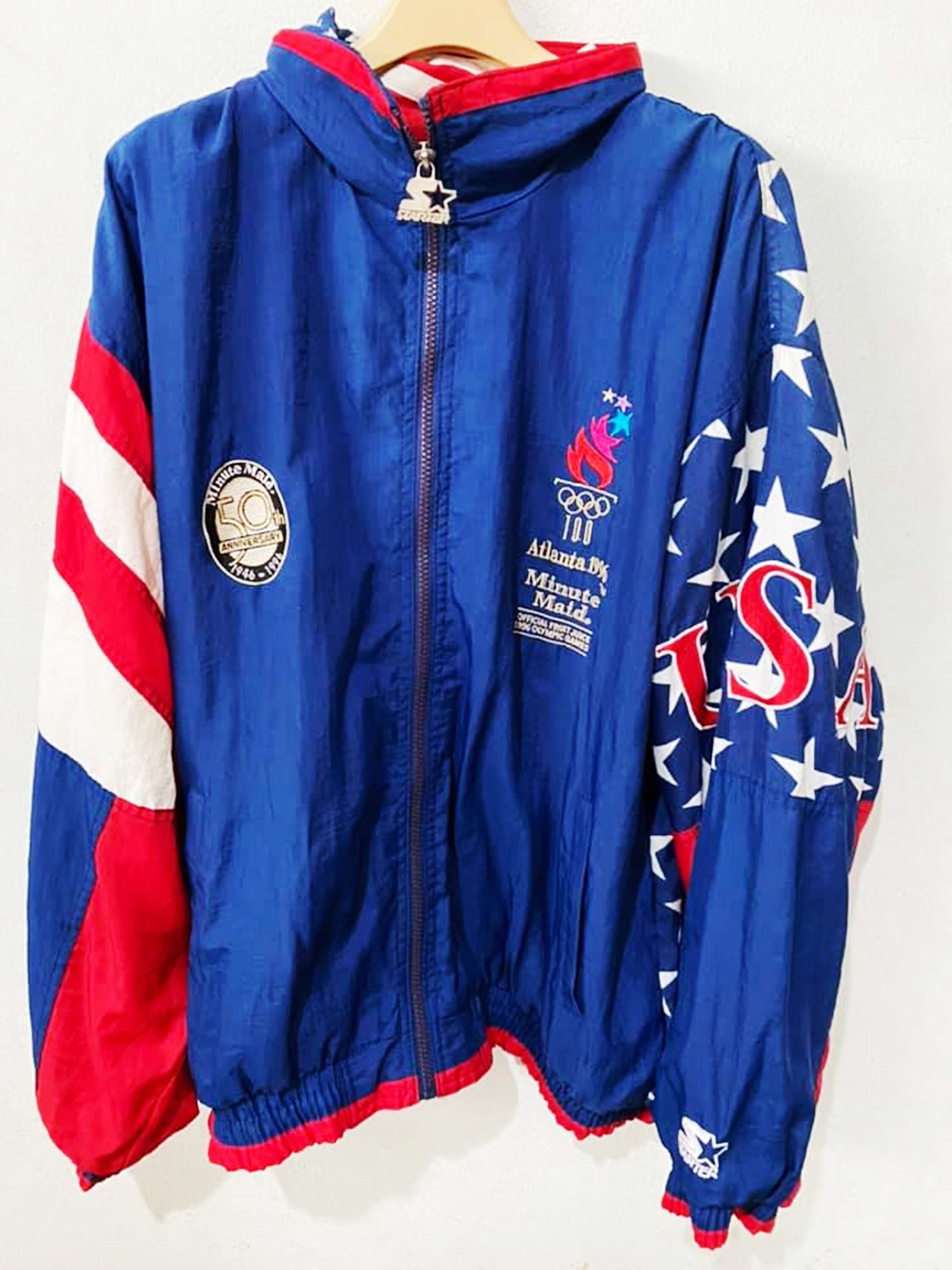 Ropa Ropa de género neutro para adultos Chaquetas y abrigos 90s Vintage Olympic Atlanta 1996 USA equipo Winbreaker chaqueta talla M 