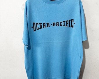 Vintage 80s Ocean Pacific Surfing T Shirt Large Single