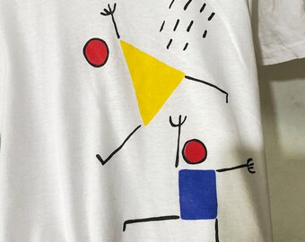 Vintage 90s Geometric Art Drawing T-shirt Size XL - Etsy