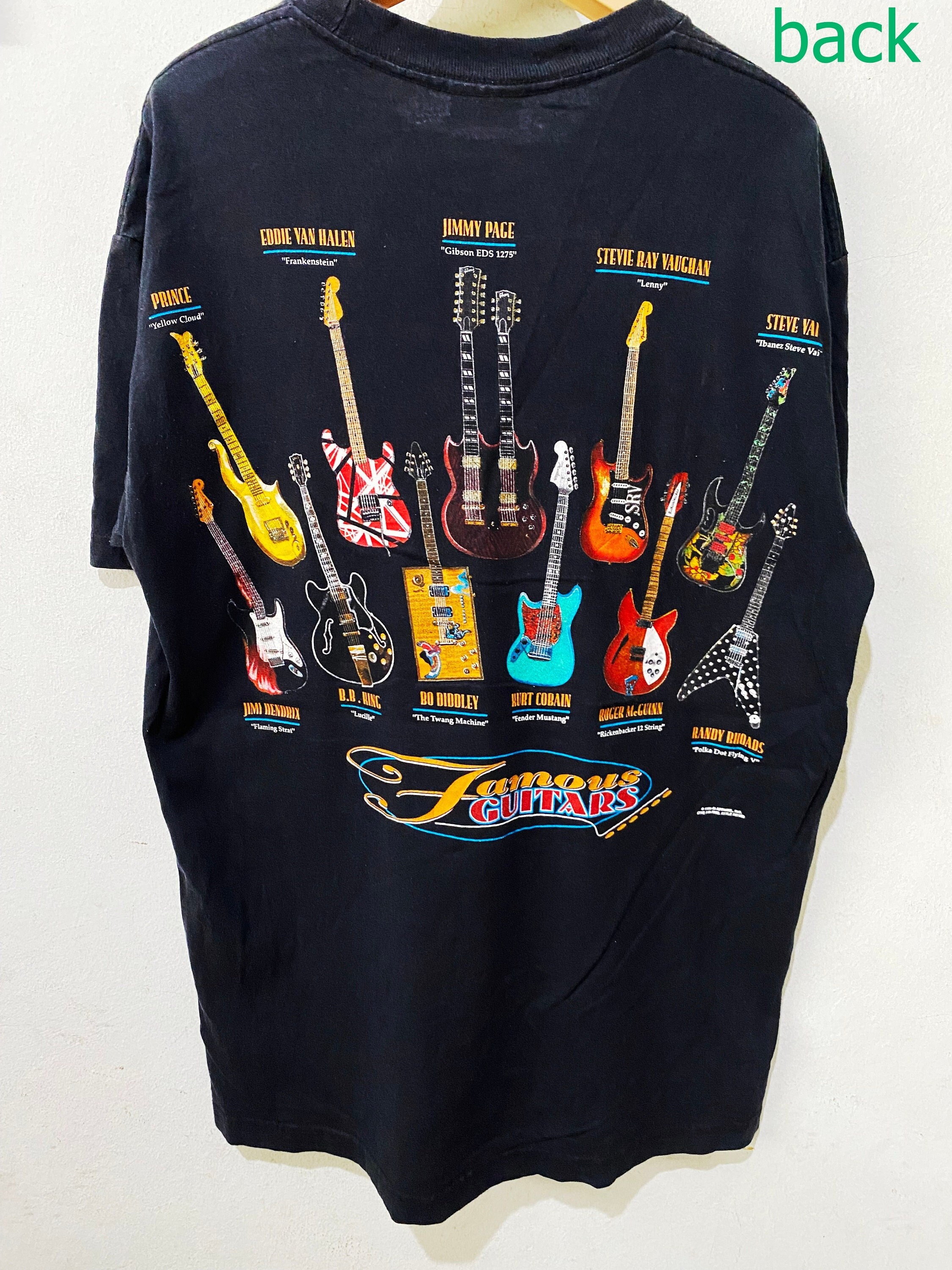 Vintage 90s Famous Guitars Shirt Size L - Etsy