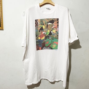 Vintage 90s Parrot Shirt Size XL Vintage Biological Species Shirt, Vintage Bird Shirt, Vintage Animal Shirt, Rainforest Animal Tee