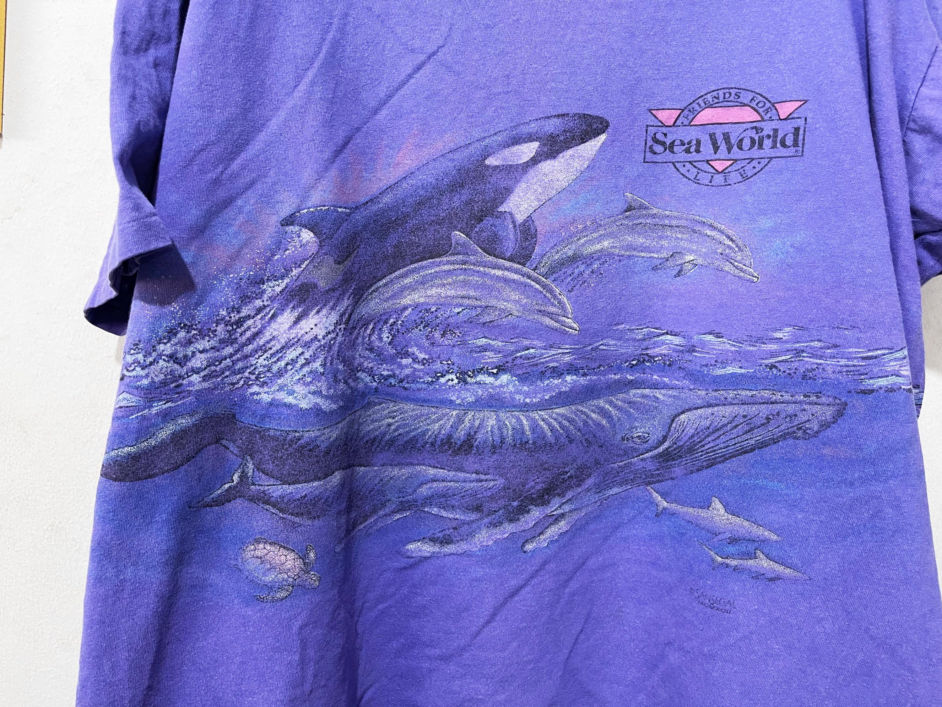 Vintage 90s Dolphin Sea World Ocean T-shirt Size XL - Etsy