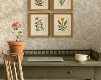 French Country Floral Wallpaper: Vintage Cottage Peel and Stick