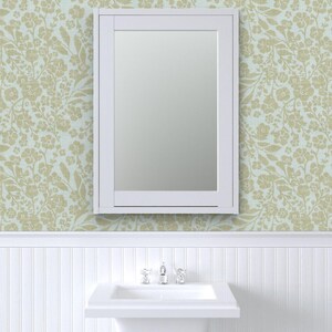 cottage wallpaper peel and stick | flowered wallpaper | floral cottage wallpaper | accent wall paper | botanical wallpaper | renter friendly Bild 13