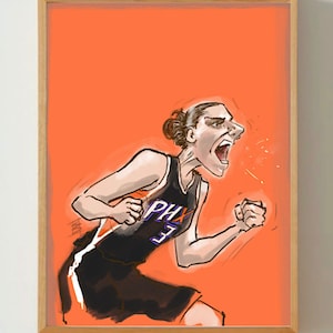 Diana Taurasi Retrato / Impresión de caricatura / Superestrella de baloncesto de la WNBA / Allstar / Campeona / Phoenix Mercury / Recuerdos deportivos