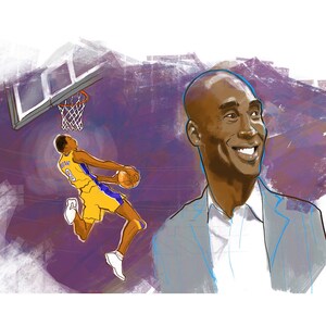 Retrato de Kobe Bryant / Impresión de caricatura