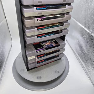 Vintage SNES Cartridge Organizer | Retro Super Nintendo Game Storage | Gamer Room Display