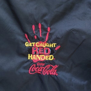 Vintage 1997 Coca-Cola &quot;Get Caught Red Handed&quot; Promo Hooded Zip-up Pullover Windbreaker / Jacket (No Size See Description)