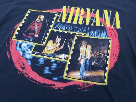 T-shirt Vintage Nirvana Tournée Dante's - Logo Enfer Seattle - Taille Variable - Occasion Très Bon état