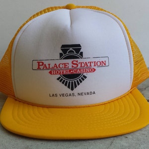 Vintage 1990&#39;s Trucker Hat / Trucker Cap / Palace Station Hotel Casino Las Vegas Nevada / Snapback / Baseball Hat/Cheese Grater / Adult OSFA