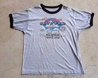 Vintage 80s Striped Prison T-shirt - Rockabilly Fashion - Made in