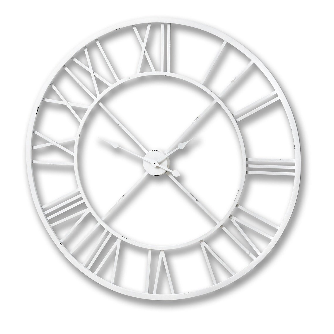 Large Antique White Skeleton Wall Clock 100 CM Etsy