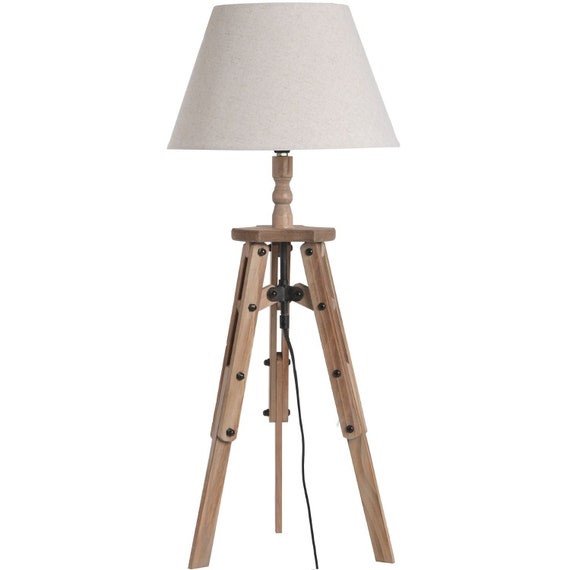 wood tripod table lamp