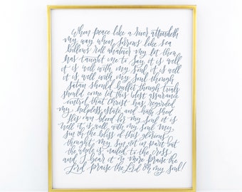 It Is Well With My Soul - Hymn Lyrics hand-lettered