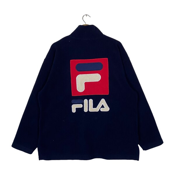 Vintage Fila Full Zipper Big Logo Spell Out Sweater Light Jacket