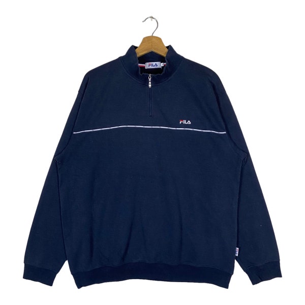 Vintage Fila Quarter Zip Small Logo Pullover Jumper Sweatshirt