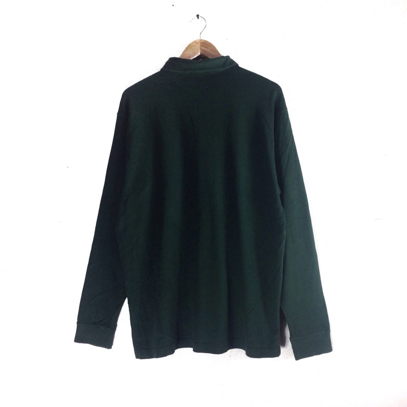 Vintage 1899 KENT Long Sleeve Polos Button Green Colour LL Size #B1 Rare !