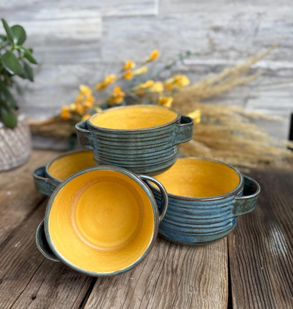 Ceramic Soup Bowl with Handles, Ice Cream Bowl, Cereal Bowl, Serving Bowl