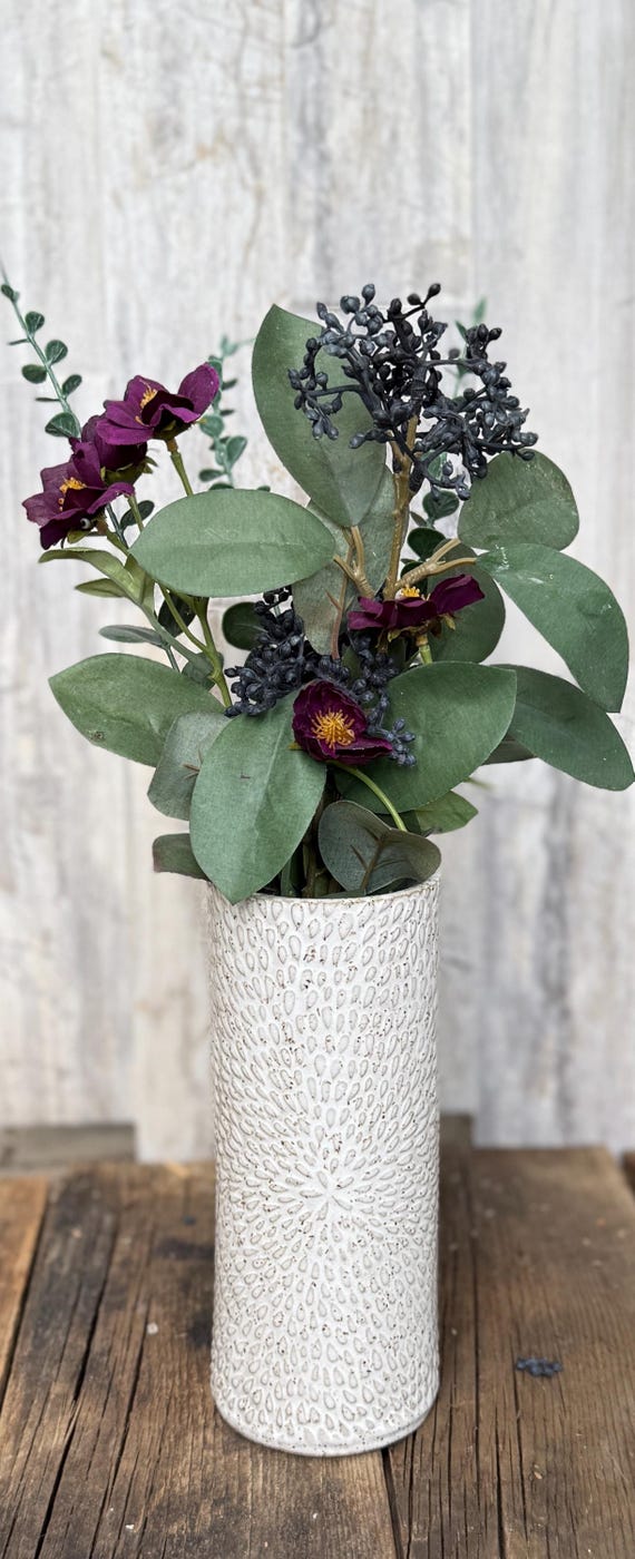 Hand Built Ceramic Vase, Flower Vase, Dried Flower Vase, Flower Vessel, Garden, Clippings