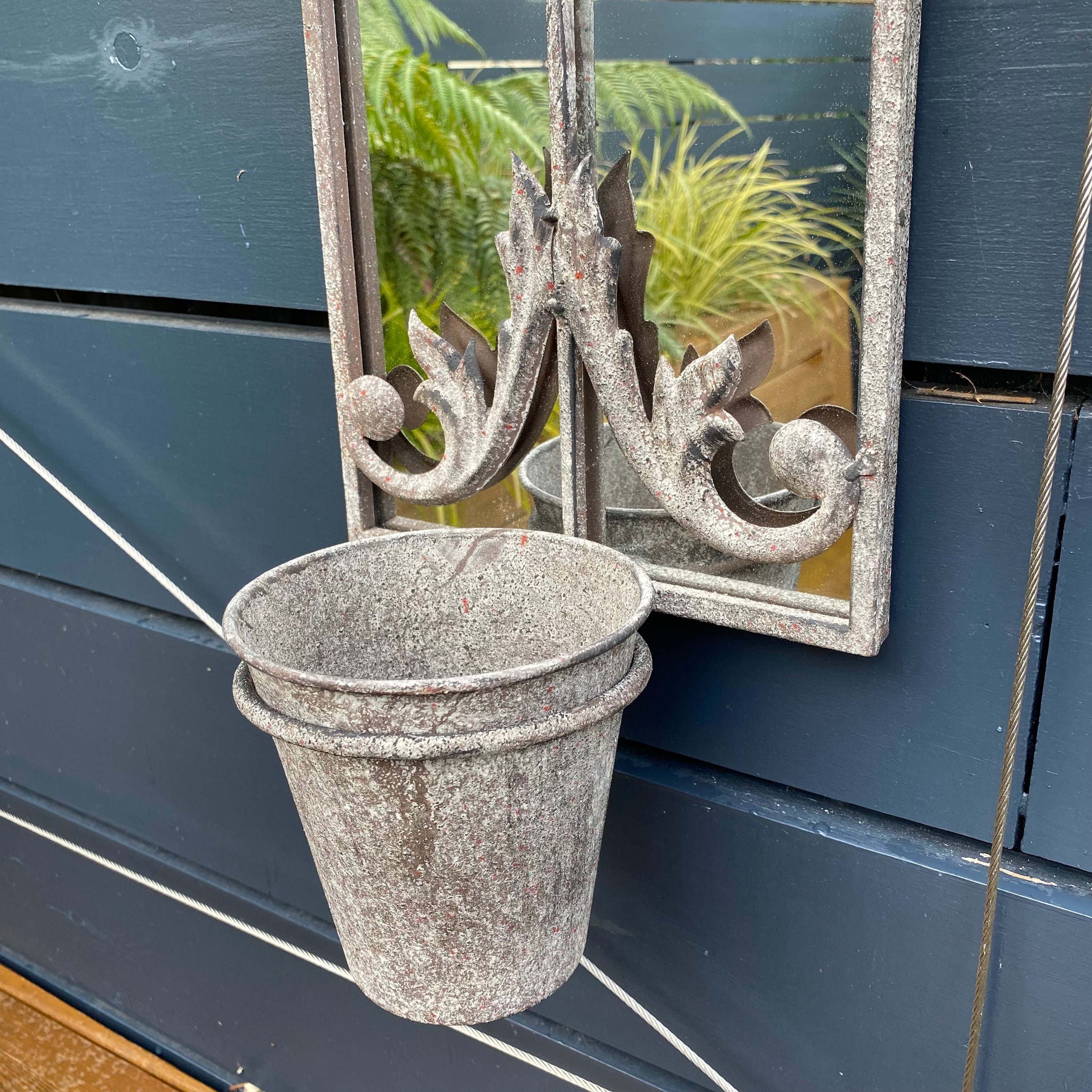 Gothic Rectangular Pot Gothic Style Metal Mirrored Wall Planter With Pot - Etsy UK