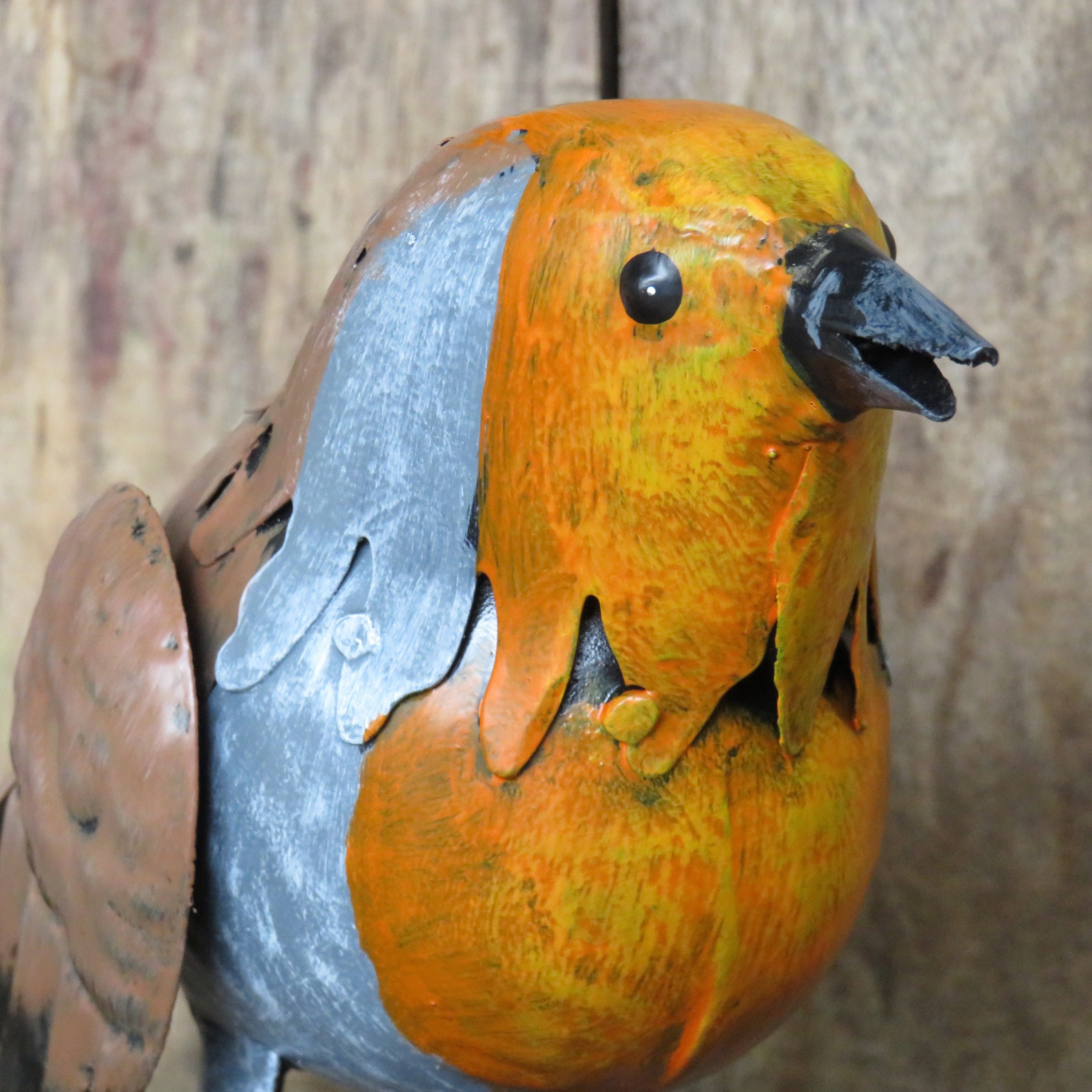 Handpainted Large Metal Robin Ornament For Home or Garden Etsy