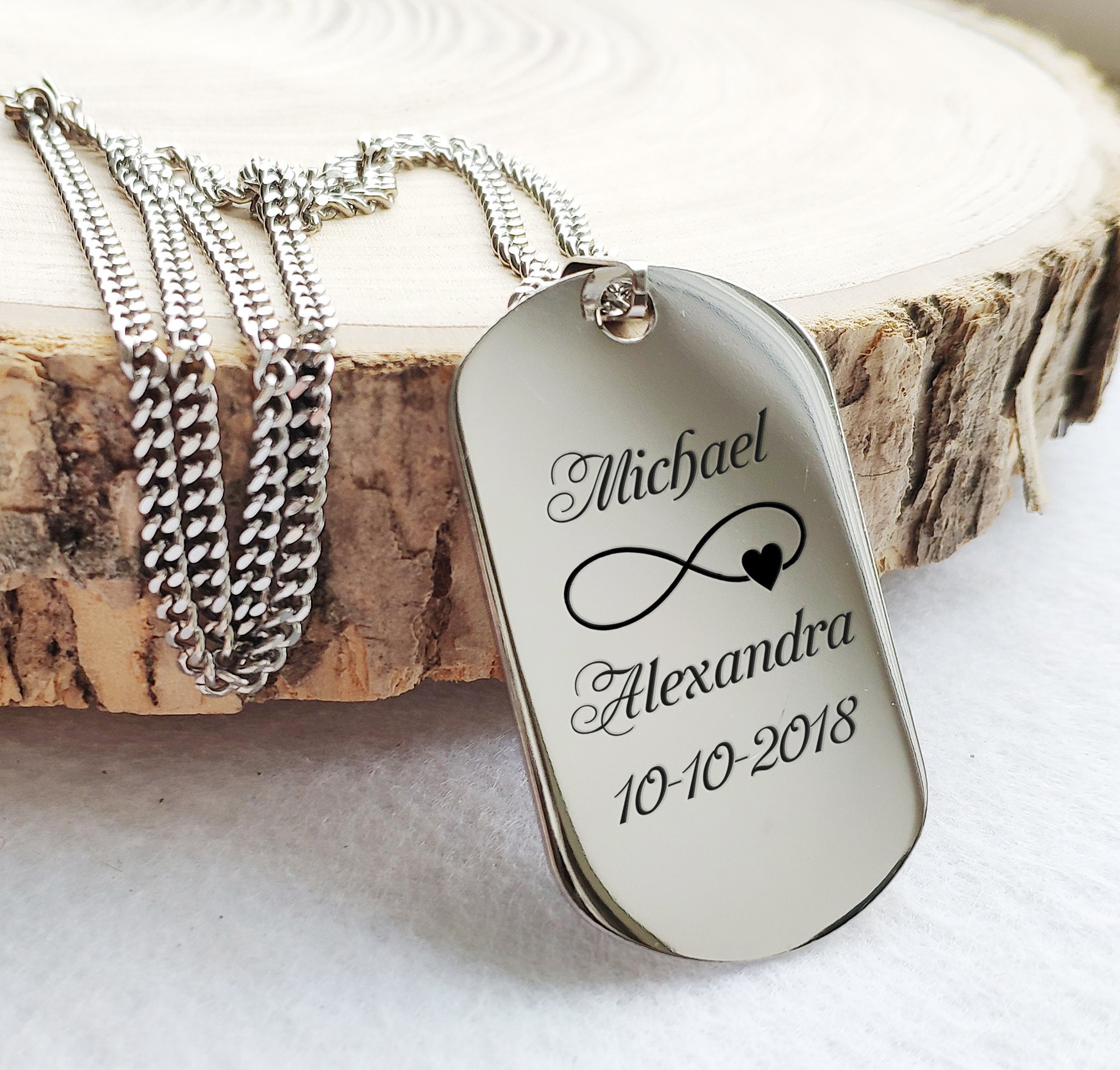 Custom Dog Tag Necklace Gift For Him Necklace for Men Etsy