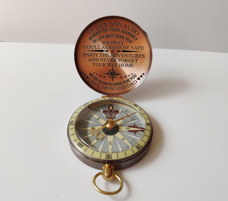 Personalized to My Son Custom Name Compass Mens Birthday Etsy