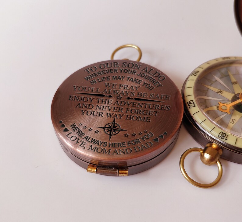 Personalized to My Son Custom Name Compass Mens Birthday Etsy