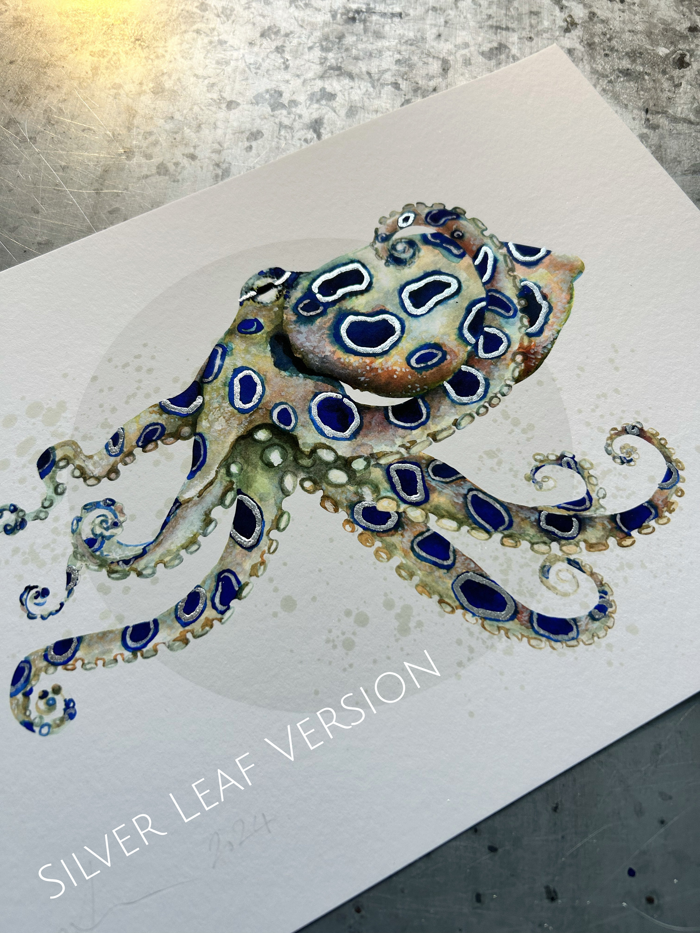 Blauwe ring octopus gicleeprint, A4, A3 of A2 - onderwaterkunst aan de  muur, octopus illustratie, aquarel octopus - Etsy België, image size:2250x3000