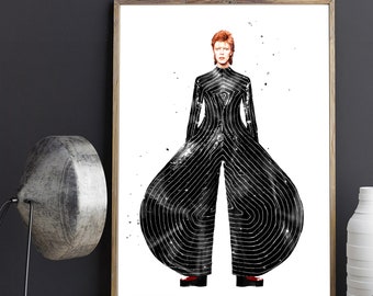 David Bowie, Katze aus Japan Druck, Auswahl aus 3 Größen – Bowie Jumpsuit