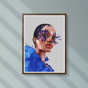 Floral Eyelashes Print, A4 or A3 - Fashion Illustration, Watercolour wall art, Haute Couture