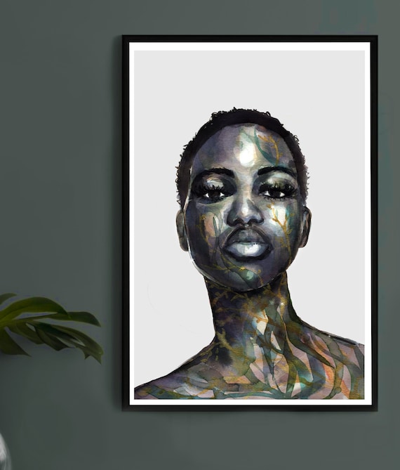 Powerful Woman Portrait, Watercolour and Digital, A4 or A3 Giclee Print