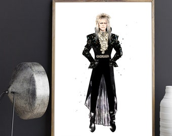 Jareth de Labyrinth Print, 3 opciones de tamaño - The Goblin King, película Labyrinth, David Bowie