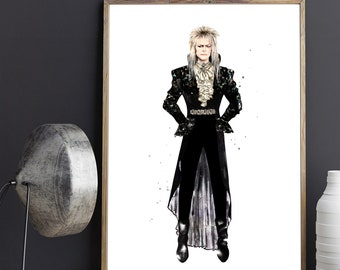 Jareth from Labyrinth Print, 3 size options - The Goblin King, Labyrinth movie, David Bowie