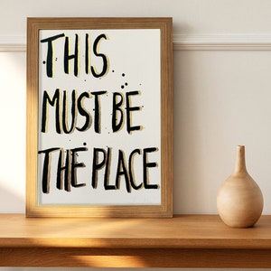 Blattgold Druck, Talking Heads Text, Fine Art Giclée