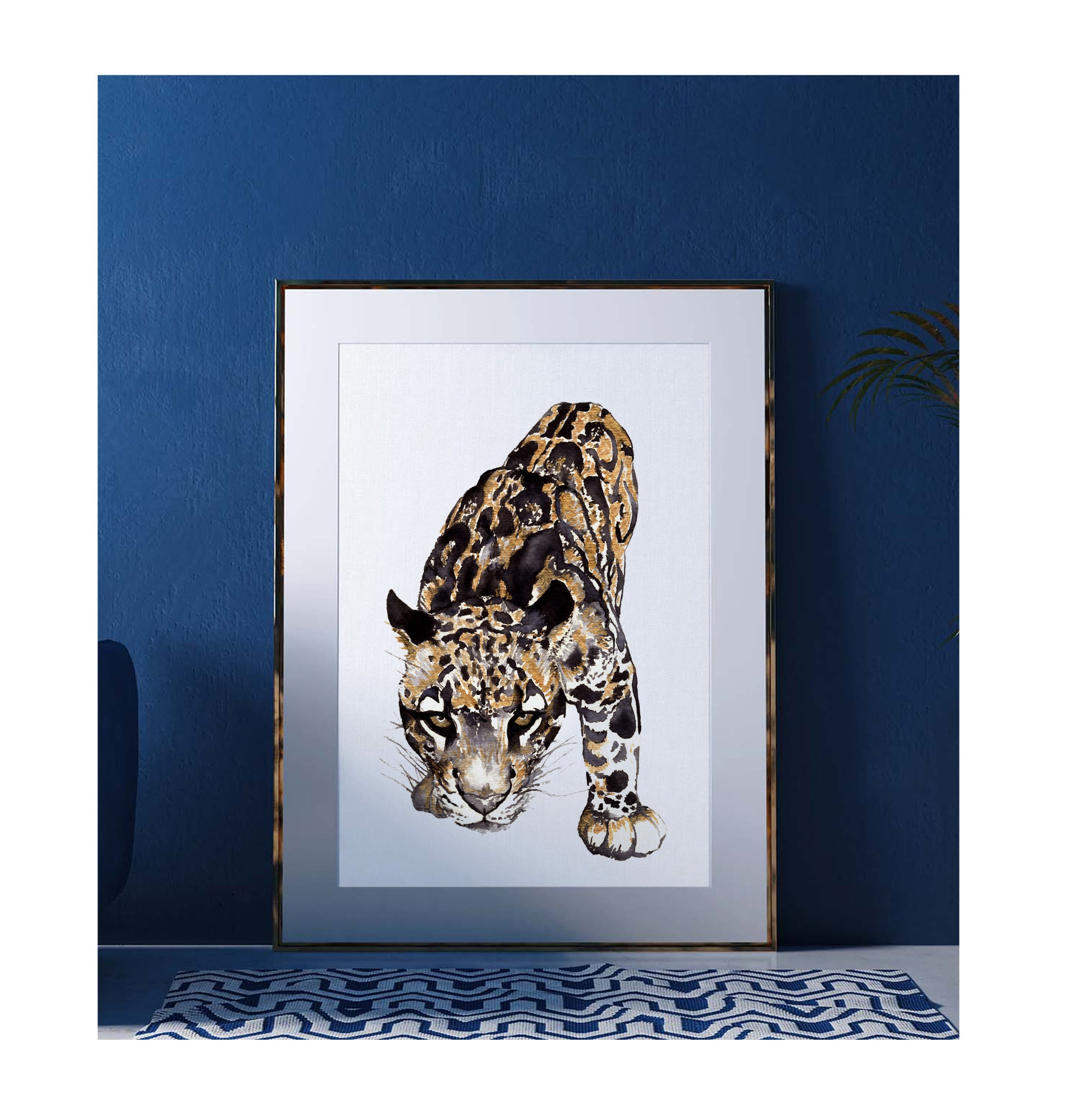 Clouded Leopard Art Leopard Art Big Cat Art Tropical Wall Etsy