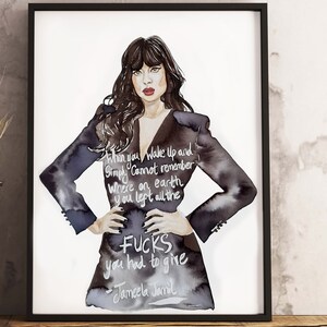 Jameela Jamil Watercolour portrait, A4 - Inspirational Woman Art