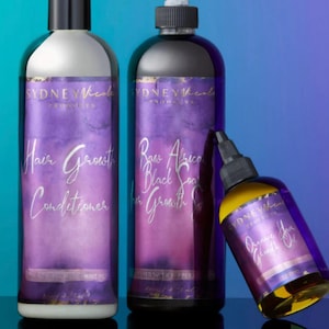 Sydney Nicole Products 3 Set Trio Organic Hair Growth Oil, Hair Growth Shampoo & Hair Growth Conditioner Handcrafted Formula F/CCCA Alopecia