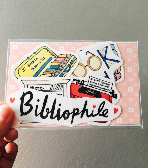 6 Bibliophile stickers pack, book nerd stickers, reading stickers, bookish stickers, bookworm gifts, librarian stickers, book stickers