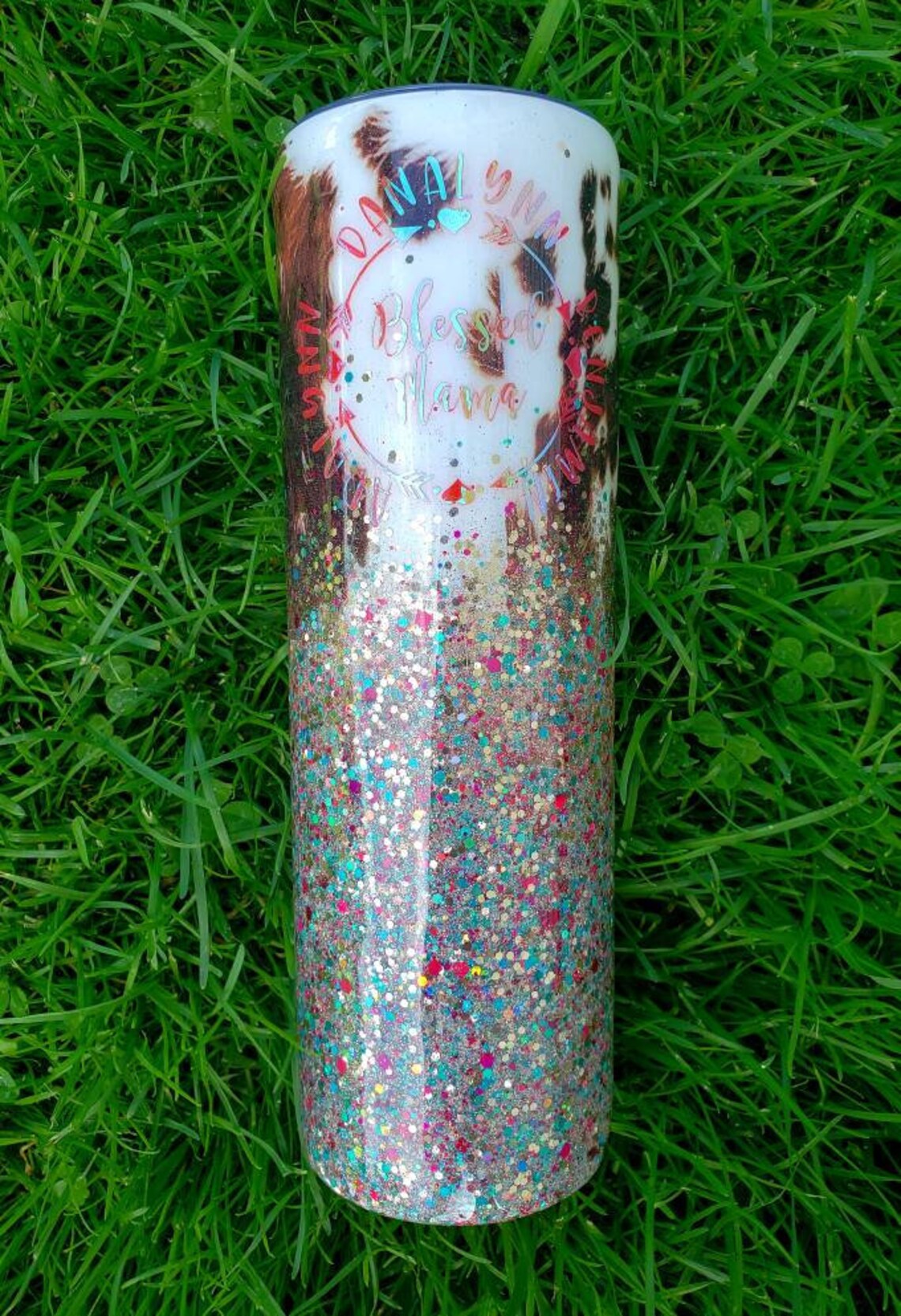 Cowhide Glitter Tumbler Cowhide Tumbler Glitter Tumbler Etsy