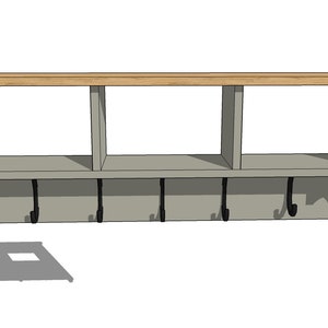 Easy Coat Hook with Shelves Building plans. Furniture Plans Coat Hallway Storage Unit image 2