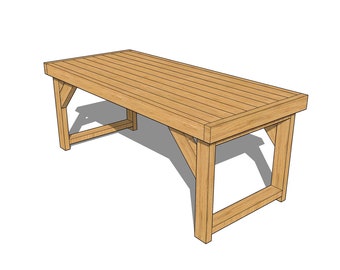 Easy Solid Wood Table Plans Instructions Outdoor Dining Seats 6 - 8 people