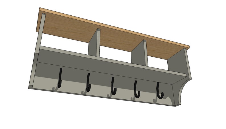 Easy Coat Hook with Shelves Building plans. Furniture Plans Coat Hallway Storage Unit image 3