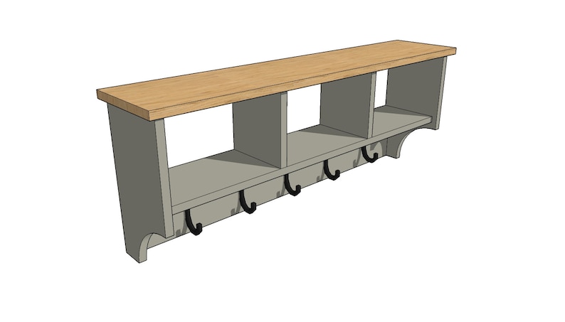 Easy Coat Hook with Shelves Building plans. Furniture Plans Coat Hallway Storage Unit image 1