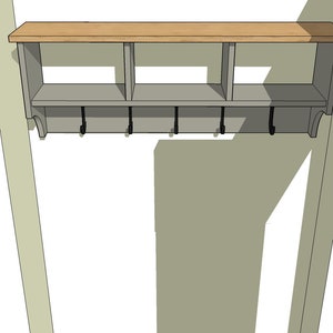 Easy Coat Hook with Shelves Building plans. Furniture Plans Coat Hallway Storage Unit image 5