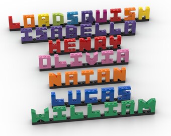 Personalised Lego Minimalist Name Plate Stylish for Office Bedroom Streamer Plaque